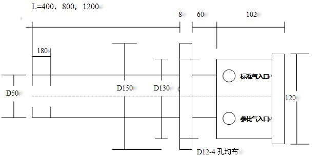 氧化鋯探頭的外形尺寸圖